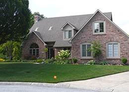 House on a well maintained lawn