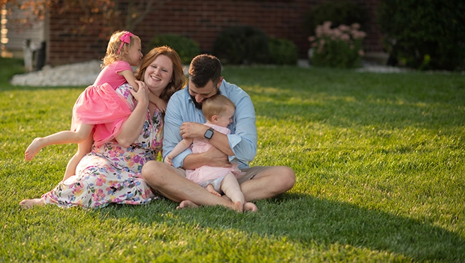 Family on the lawn.