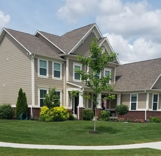Big house on a rich lawn
