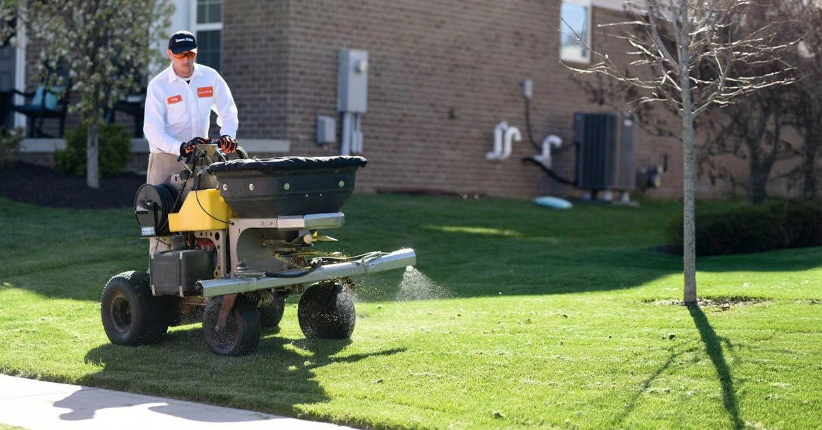 Lawn Pride professional riding lawn mower on the yard