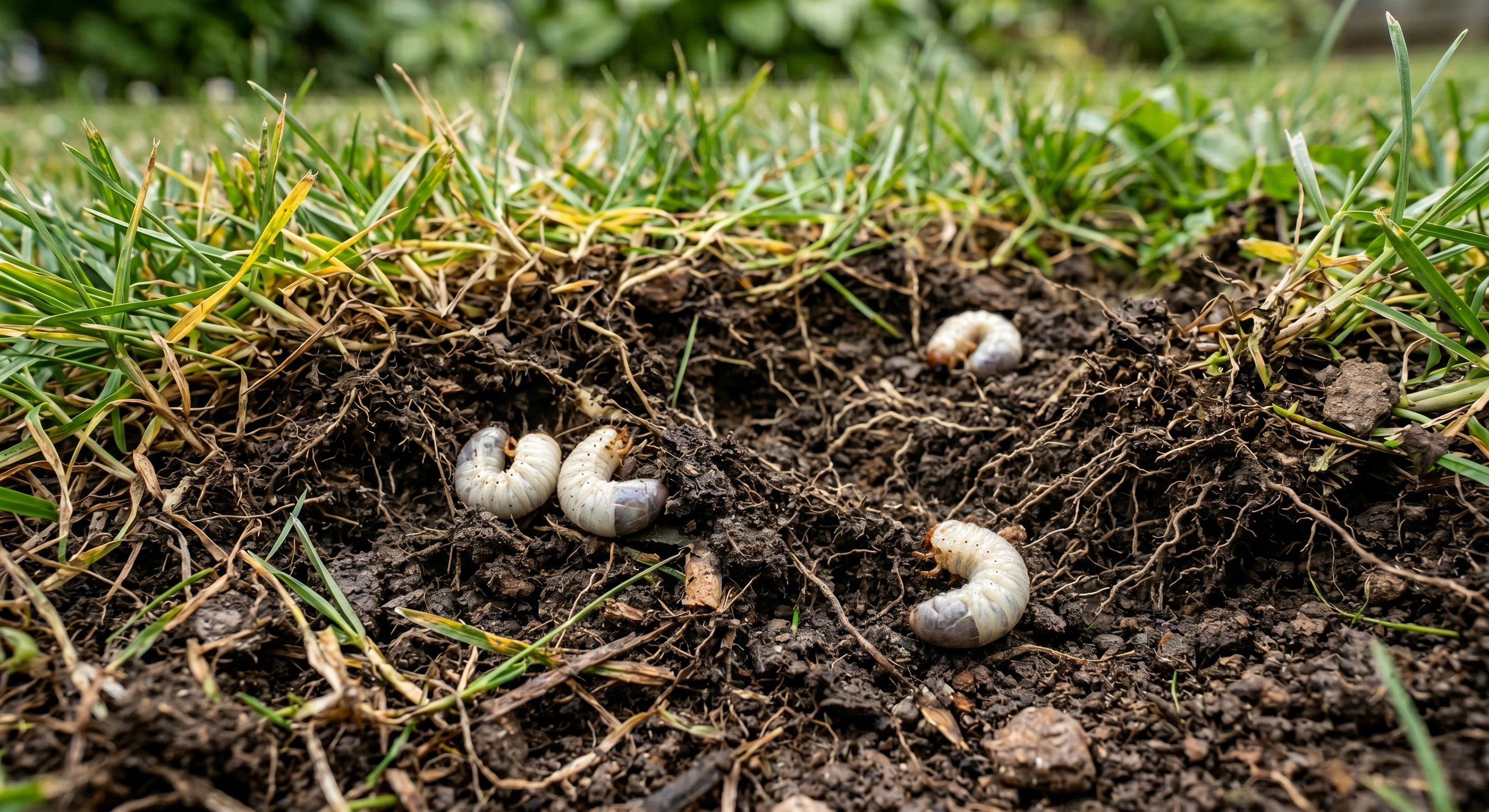 Grubs in an Indianapolis lawn